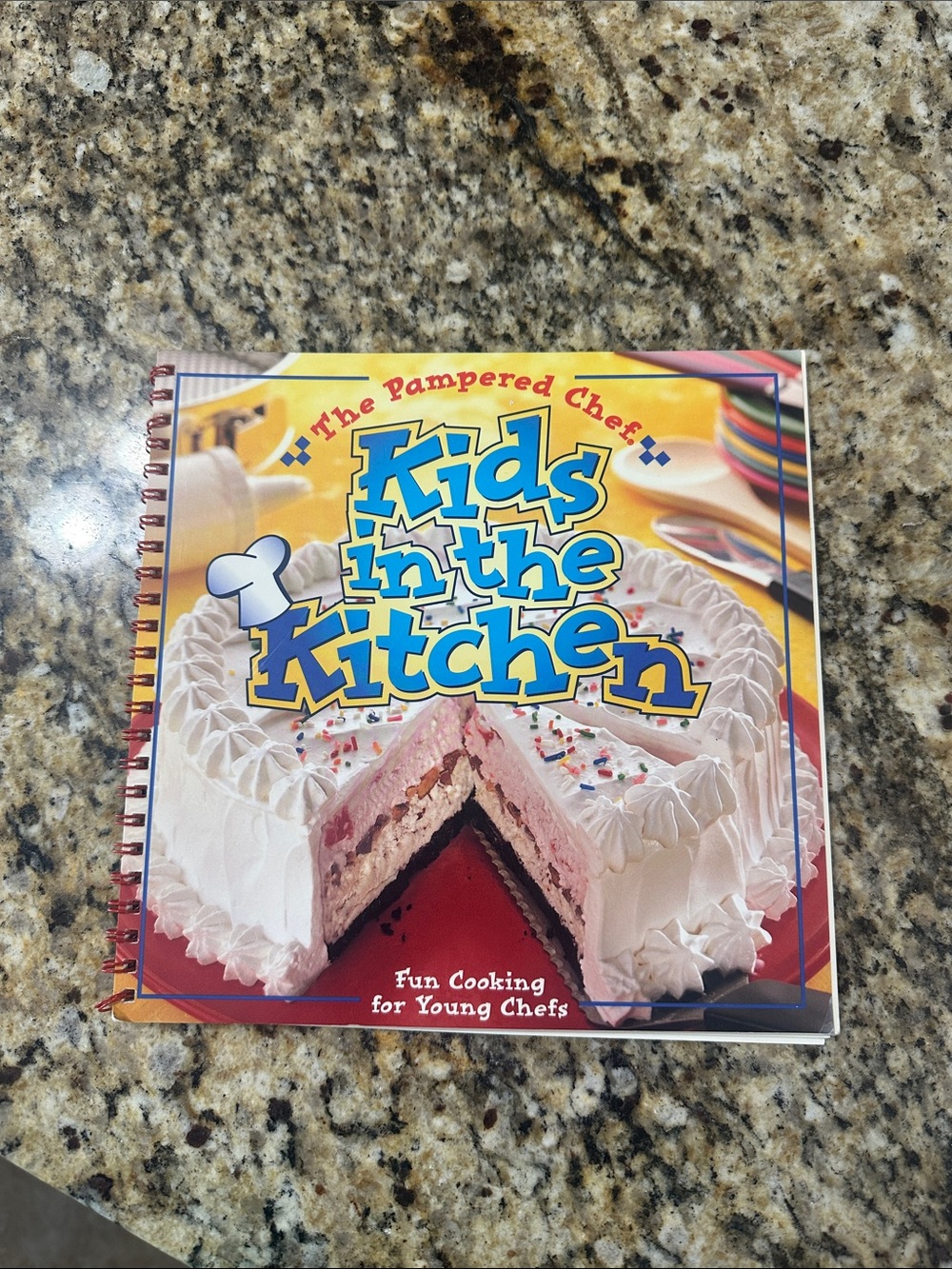 The Pampered Chef Kids in the Kitchen Cookbook - Yellow & Blue Cover